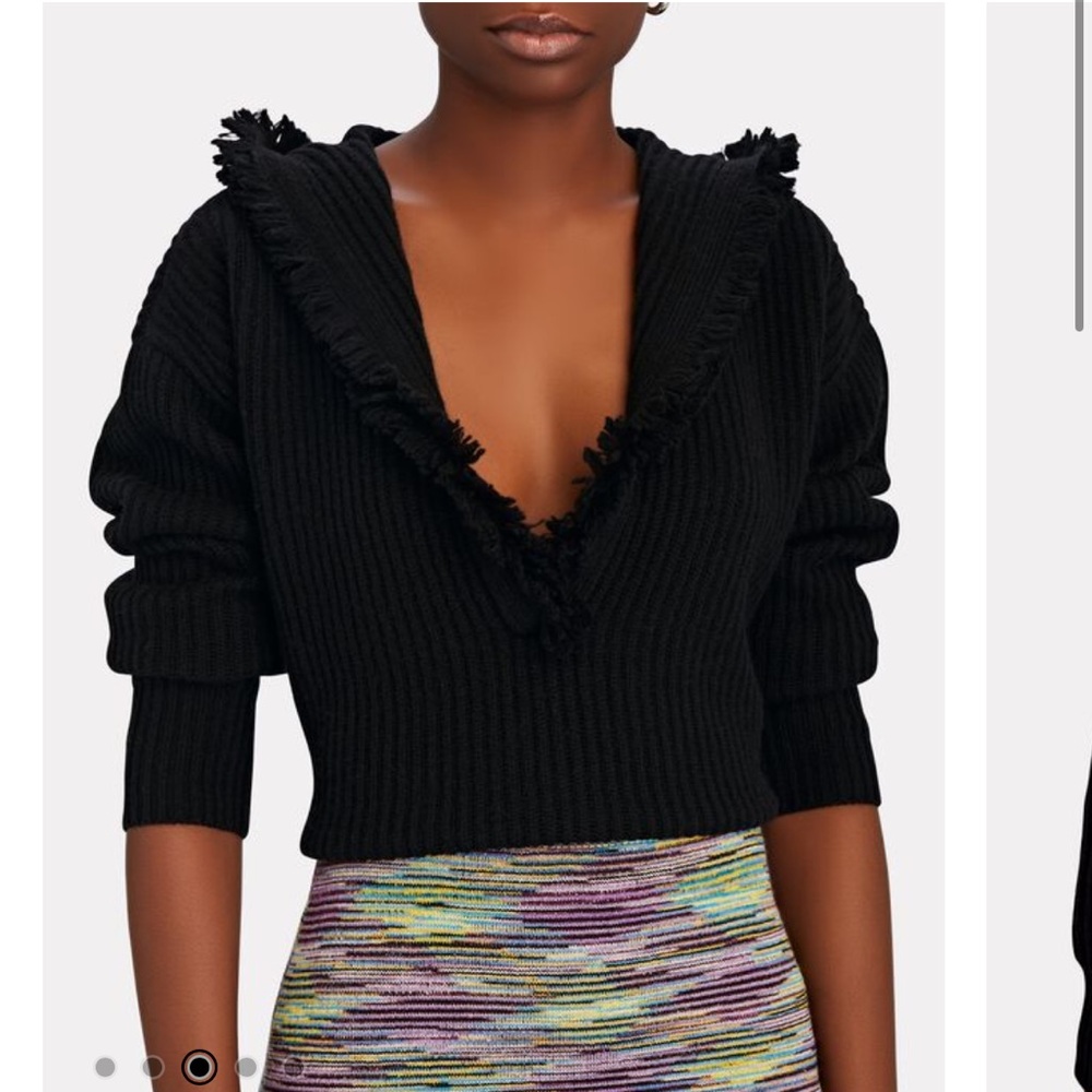 Intermix Caitlin Hooded Wool-Cashmere Sweater